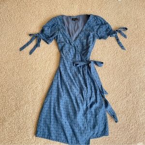 Majorelle Blue Star Print Wrap Dress